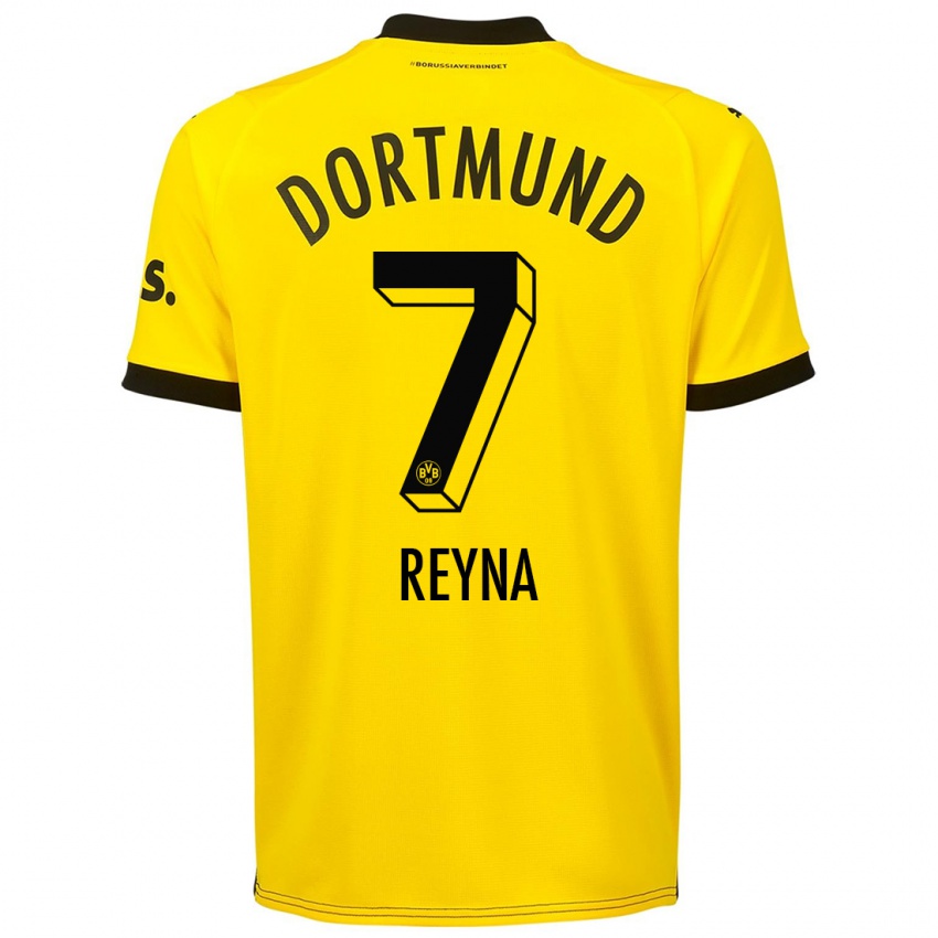 Homem Camisola Giovanni Reyna #7 Amarelo Principal 2023/24 Camisa Brasil
