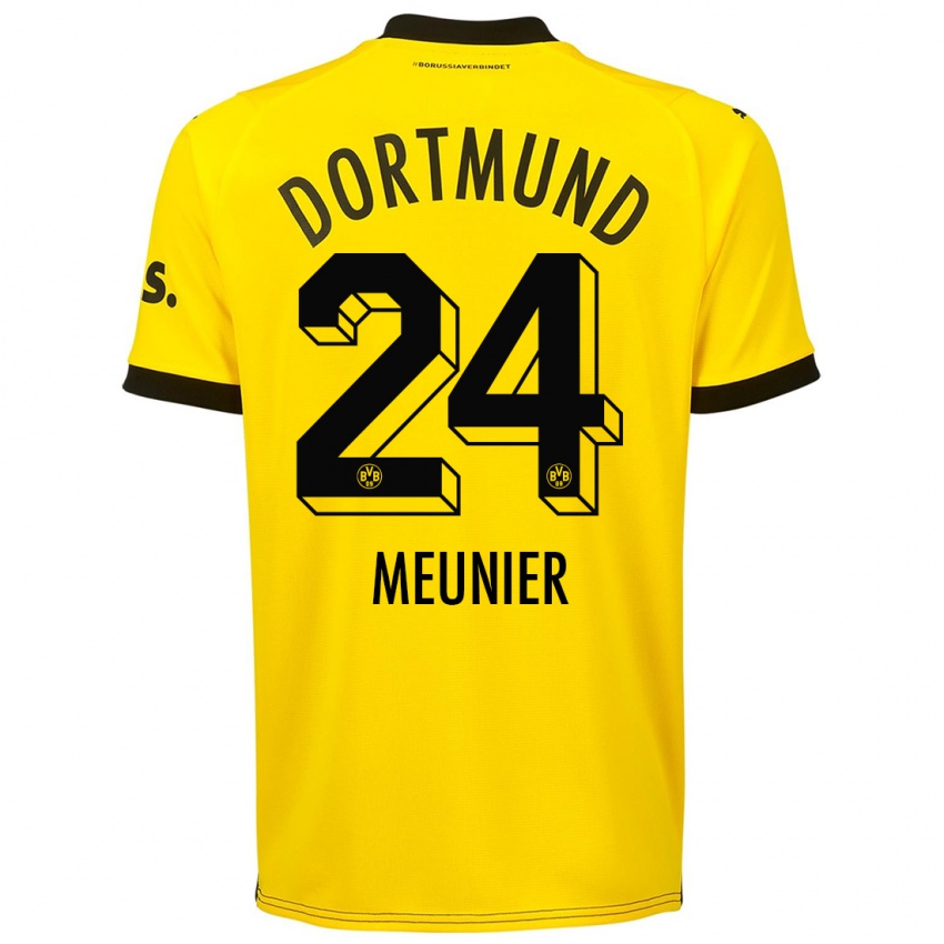 Homem Camisola Thomas Meunier #24 Amarelo Principal 2023/24 Camisa Brasil