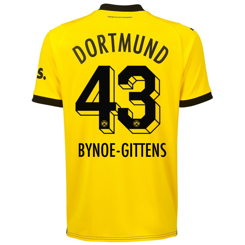Homem Camisola Jamie Bynoe-Gittens #43 Amarelo Principal 2023/24 Camisa Brasil