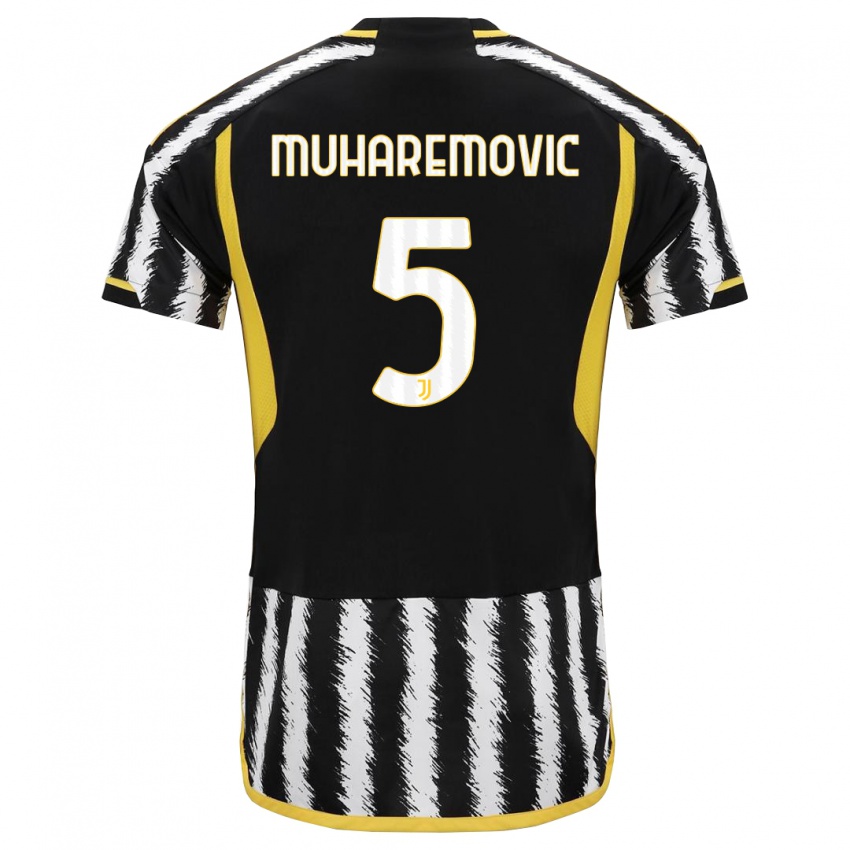 Homem Camisola Tarik Muharemovic #5 Preto Branco Principal 2023/24 Camisa Brasil