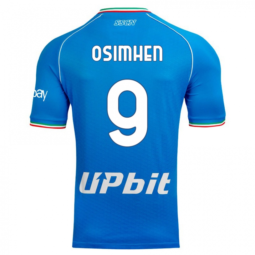 Homem Camisola Victor Osimhen #9 Céu Azul Principal 2023/24 Camisa Brasil