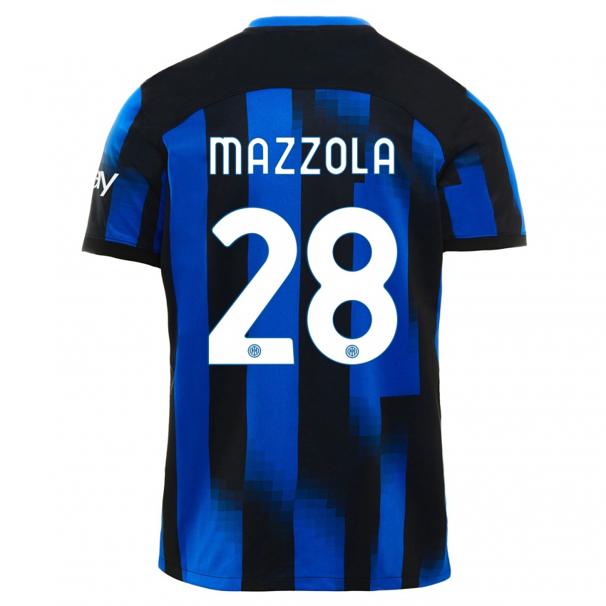 Homem Camisola Giuseppe Mazzola #28 Preto Azul Principal 2023/24 Camisa Brasil