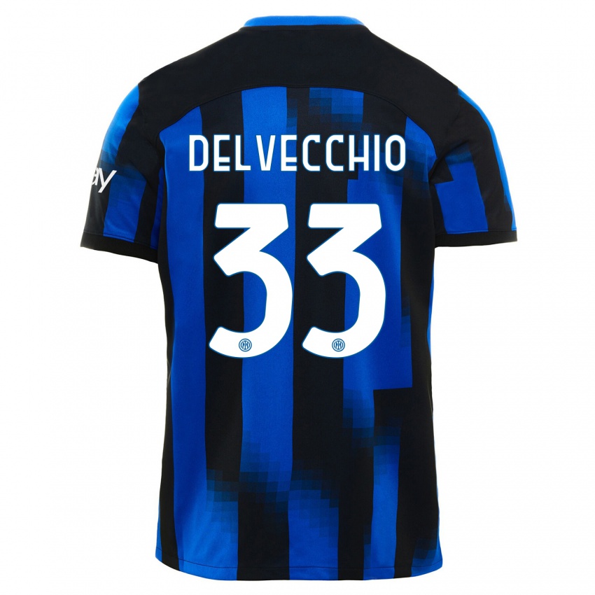 Homem Camisola Gabriele Delvecchio #33 Preto Azul Principal 2023/24 Camisa Brasil