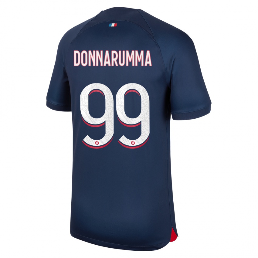 Homem Camisola Gianluigi Donnarumma #99 Azul Vermelho Principal 2023/24 Camisa Brasil