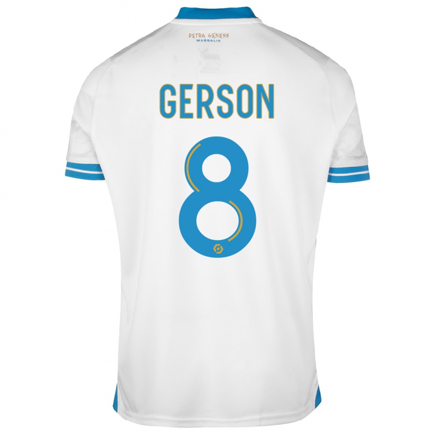 Homem Camisola Gerson #8 Branco Principal 2023/24 Camisa Brasil