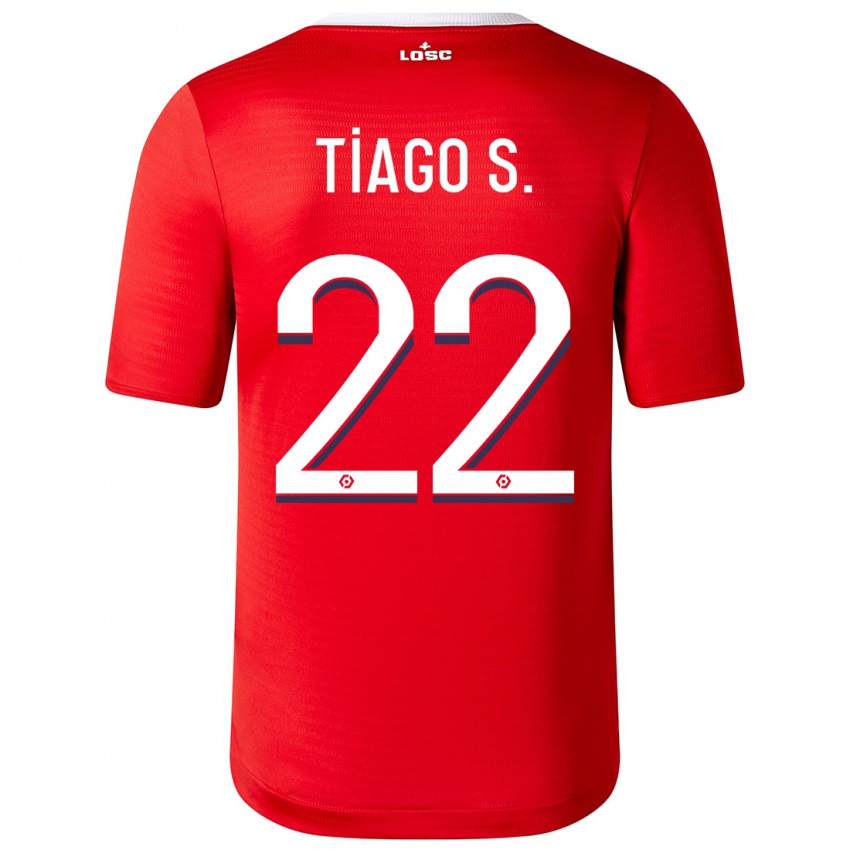 Homem Camisola Tiago Santos #22 Vermelho Principal 2023/24 Camisa Brasil