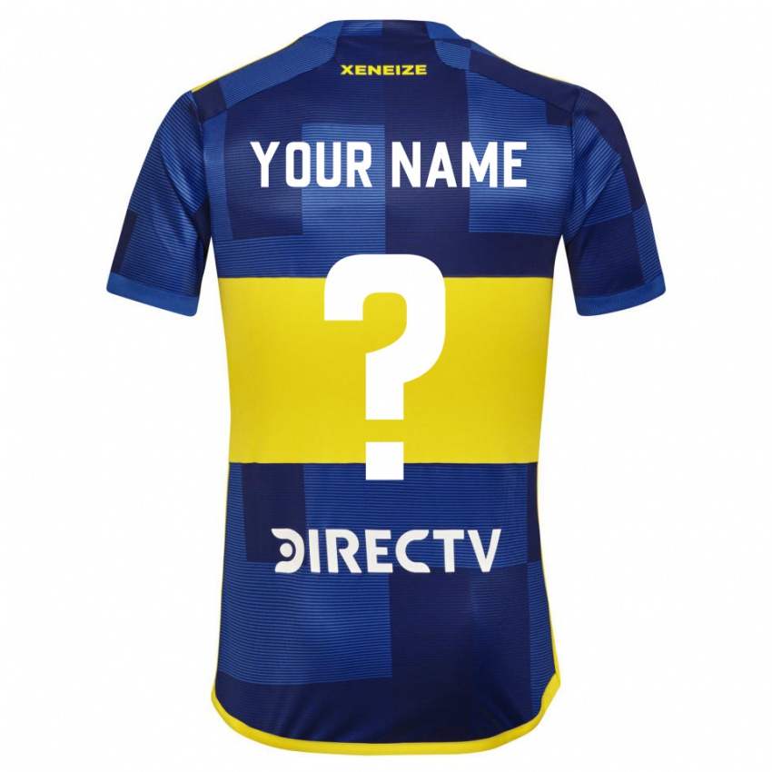Homem Camisola Seu Nome #0 Azul Escuro Amarelo Principal 2023/24 Camisa Brasil