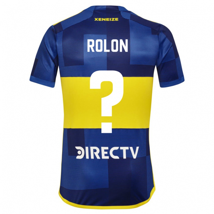 Homem Camisola Esteban Rolon #0 Azul Escuro Amarelo Principal 2023/24 Camisa Brasil