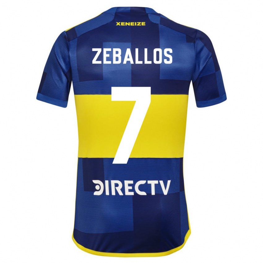 Homem Camisola Exequiel Zeballos #7 Azul Escuro Amarelo Principal 2023/24 Camisa Brasil