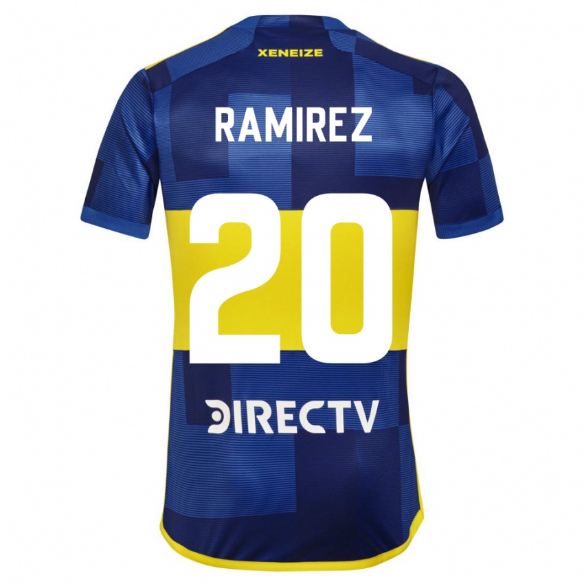 Homem Camisola Juan Ramirez #20 Azul Escuro Amarelo Principal 2023/24 Camisa Brasil