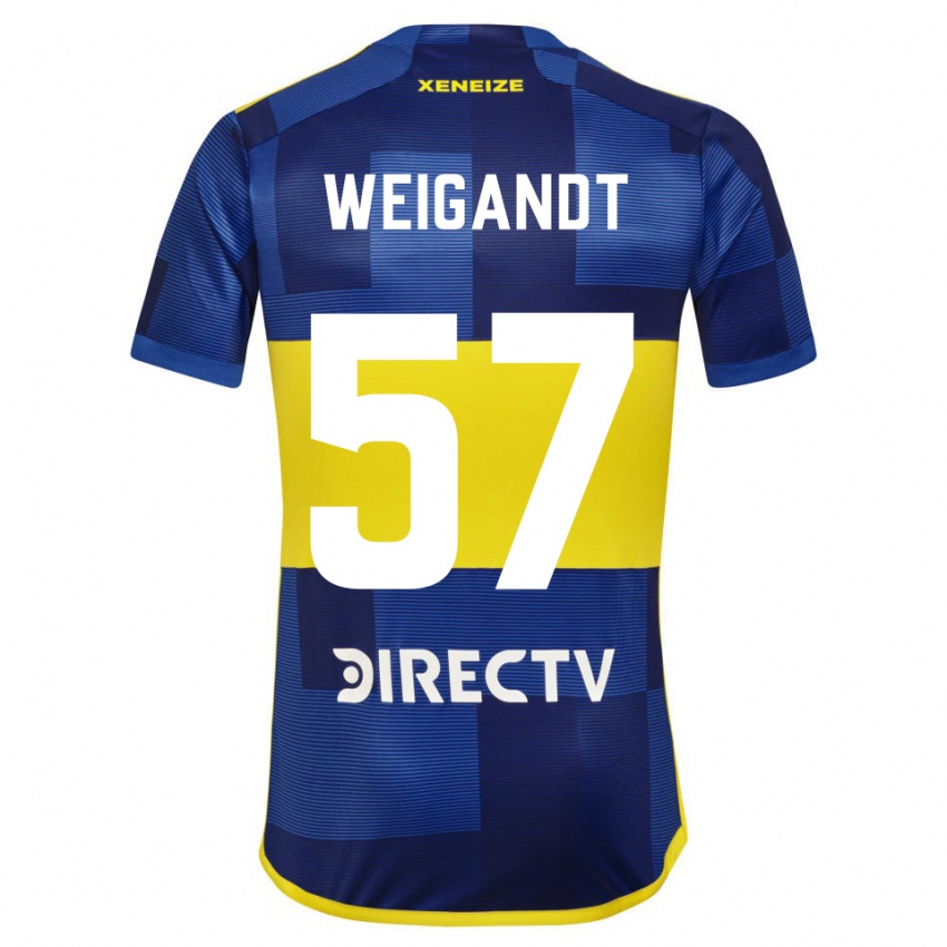 Homem Camisola Marcelo Weigandt #57 Azul Escuro Amarelo Principal 2023/24 Camisa Brasil
