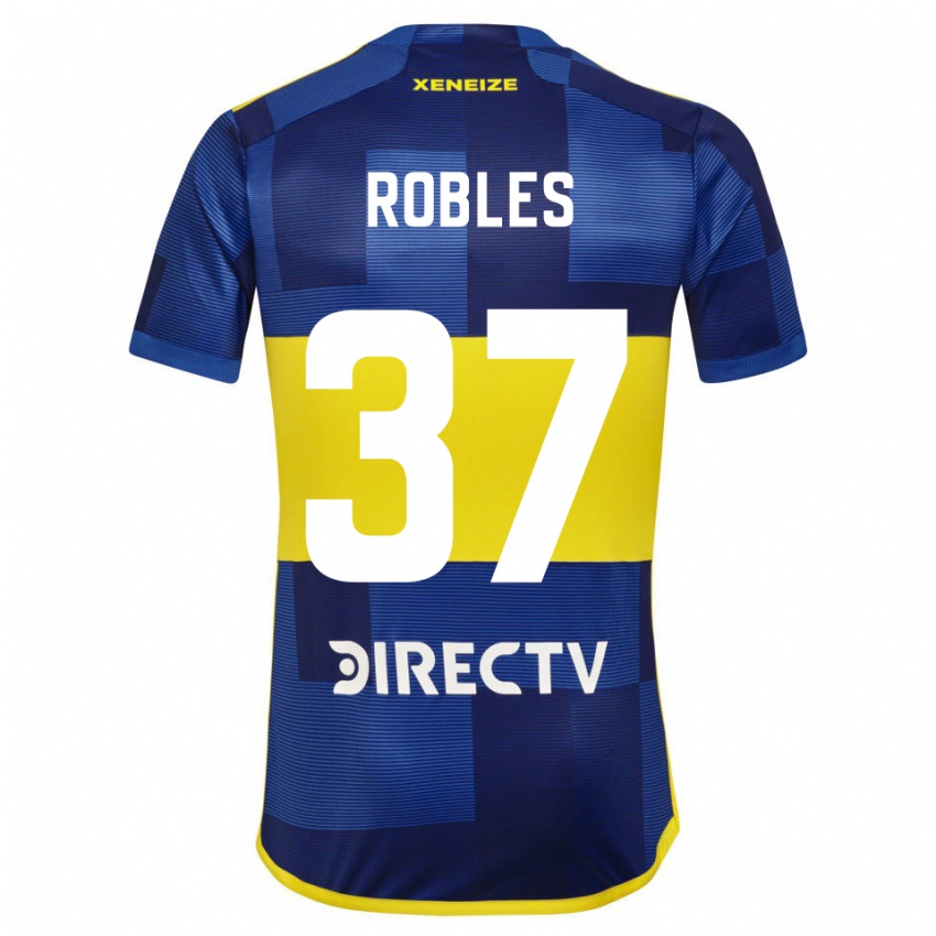 Homem Camisola Sebastian Diaz Robles #37 Azul Escuro Amarelo Principal 2023/24 Camisa Brasil
