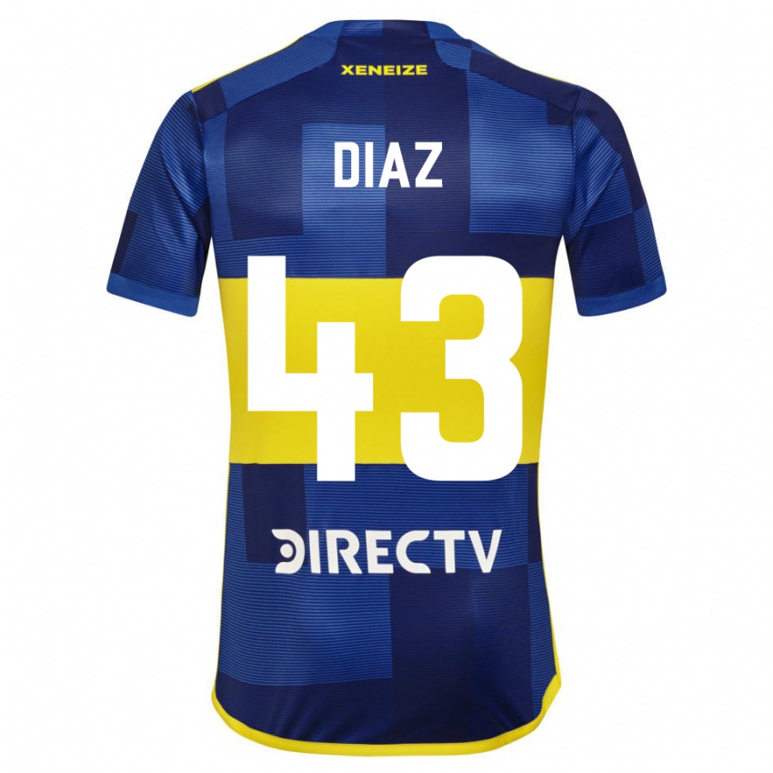 Homem Camisola Tomas Diaz #43 Azul Escuro Amarelo Principal 2023/24 Camisa Brasil