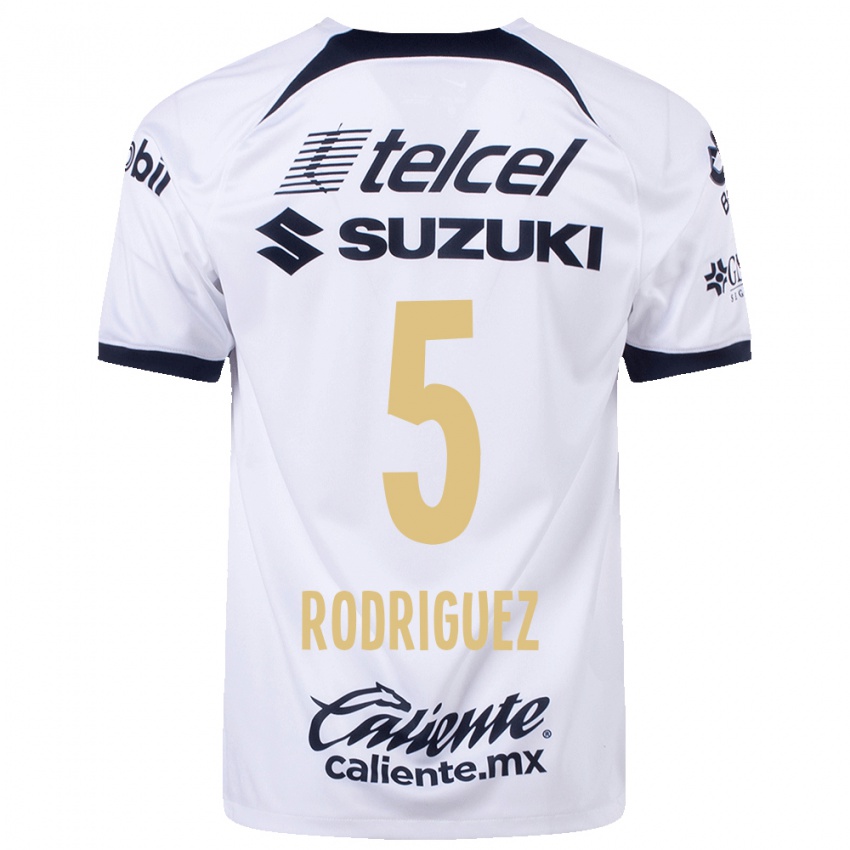Homem Camisola Jeronimo Rodriguez #5 Branco Principal 2023/24 Camisa Brasil