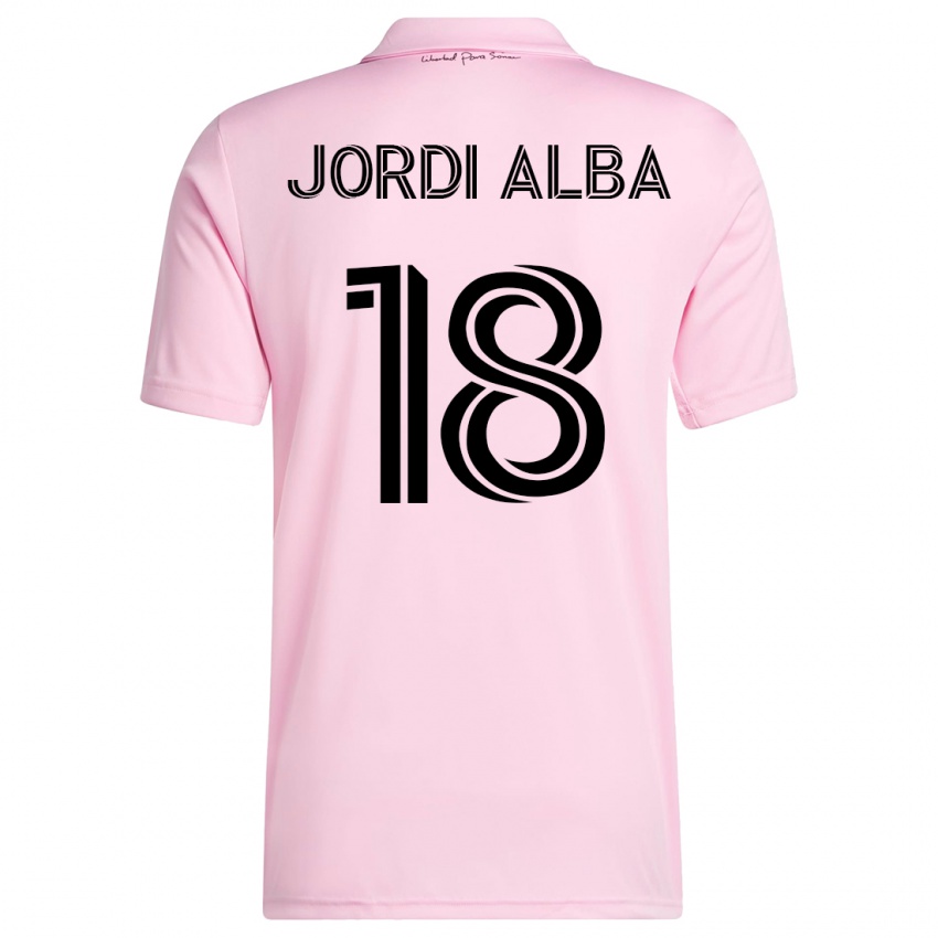 Homem Camisola Jordi Alba #18 Rosa Principal 2023/24 Camisa Brasil