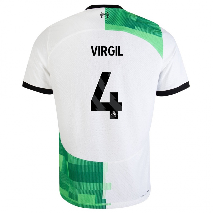 Homem Camisola Virgil Van Dijk #4 Branco Verde Alternativa 2023/24 Camisa Brasil