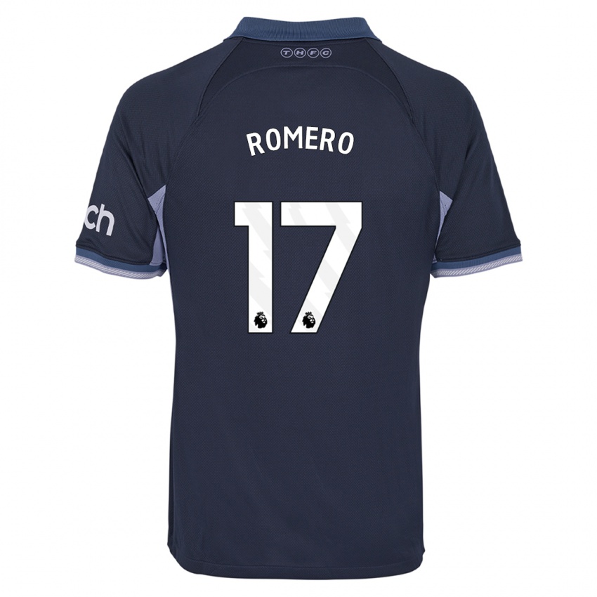 Homem Camisola Cristian Romero #17 Azul Escuro Alternativa 2023/24 Camisa Brasil