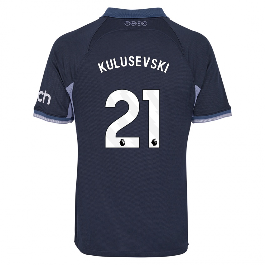Homem Camisola Dejan Kulusevski #21 Azul Escuro Alternativa 2023/24 Camisa Brasil