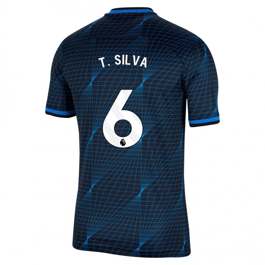 Homem Camisola Thiago Silva #6 Azul Escuro Alternativa 2023/24 Camisa Brasil