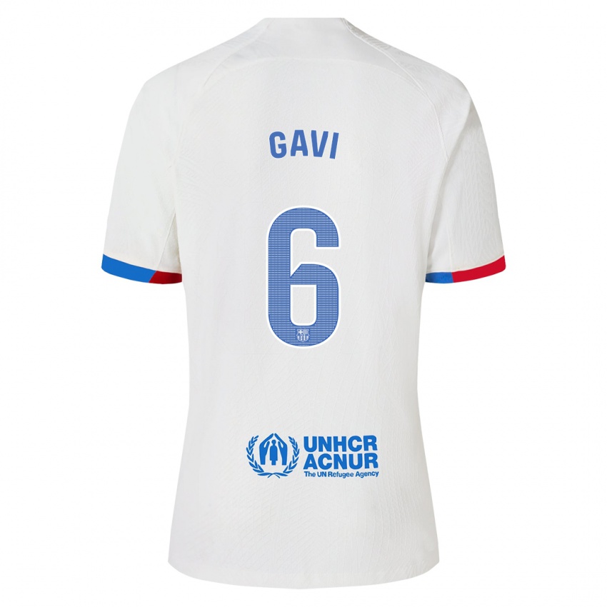 Homem Camisola Gavi #6 Branco Alternativa 2023/24 Camisa Brasil