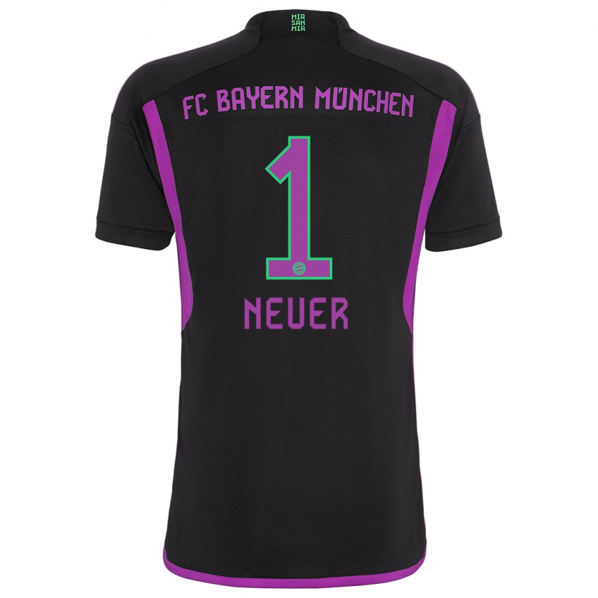 Homem Camisola Manuel Neuer #1 Preto Alternativa 2023/24 Camisa Brasil