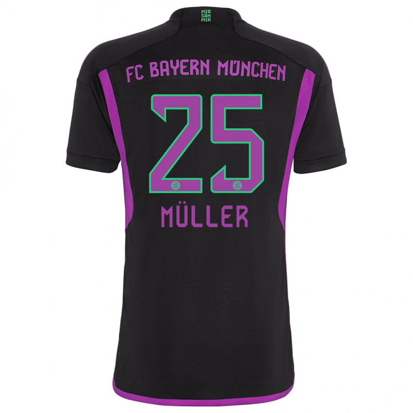 Homem Camisola Thomas Muller #25 Preto Alternativa 2023/24 Camisa Brasil