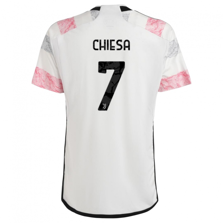 Homem Camisola Federico Chiesa #7 Branco Rosa Alternativa 2023/24 Camisa Brasil