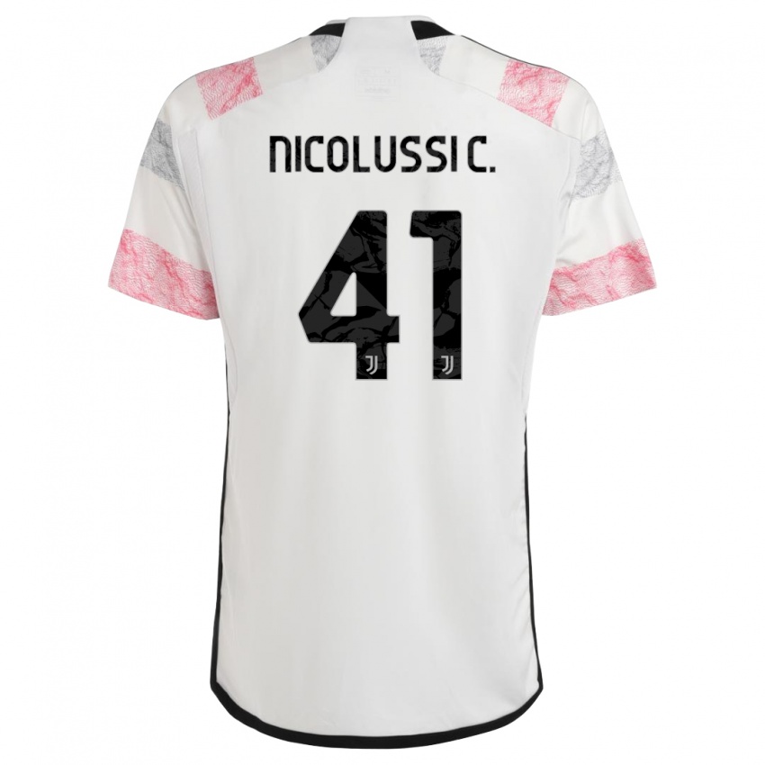 Homem Camisola Hans Nicolussi Caviglia #41 Branco Rosa Alternativa 2023/24 Camisa Brasil