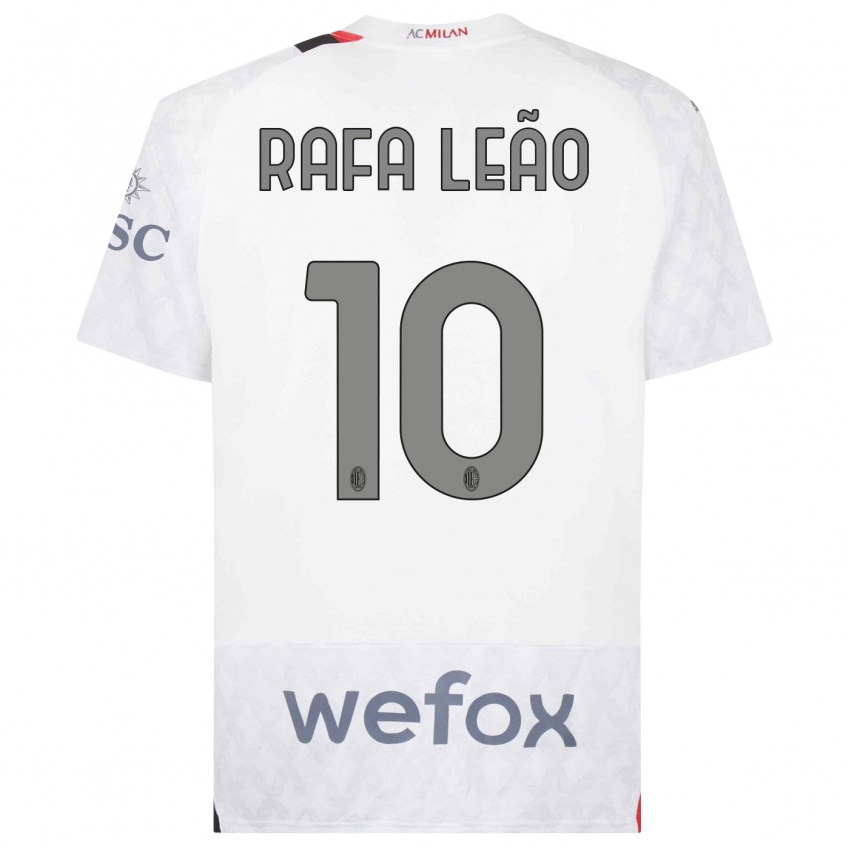 Homem Camisola Rafael Leão #10 Branco Alternativa 2023/24 Camisa Brasil