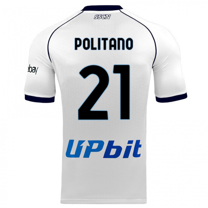 Homem Camisola Matteo Politano #21 Branco Alternativa 2023/24 Camisa Brasil
