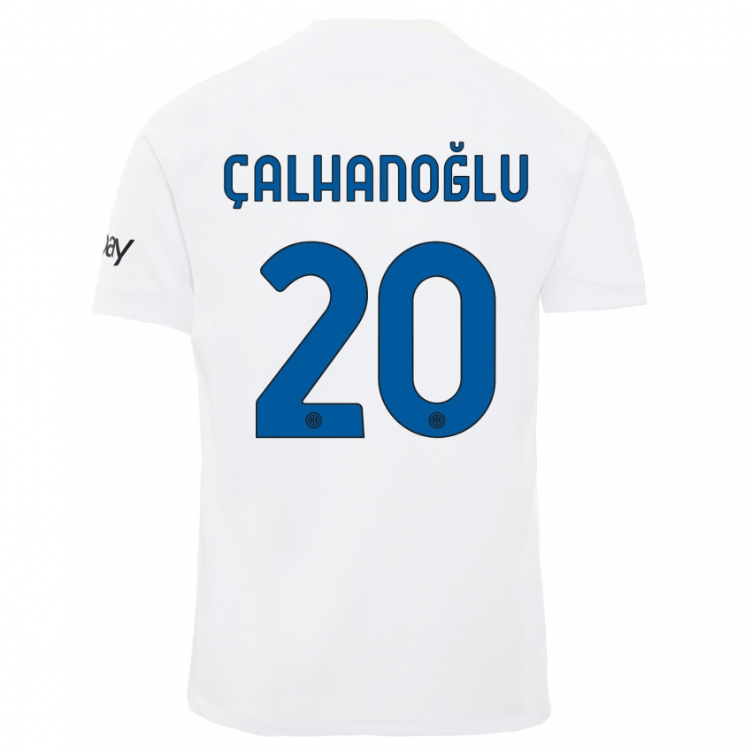 Homem Camisola Hakan Calhanoglu #20 Branco Alternativa 2023/24 Camisa Brasil