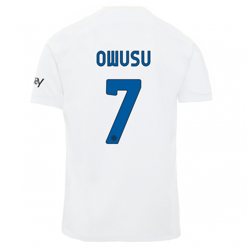 Homem Camisola Enoch Owusu #7 Branco Alternativa 2023/24 Camisa Brasil