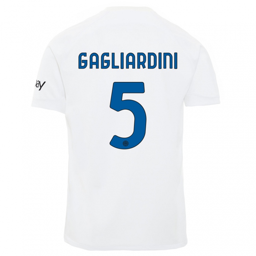 Homem Camisola Roberto Gagliardini #5 Branco Alternativa 2023/24 Camisa Brasil