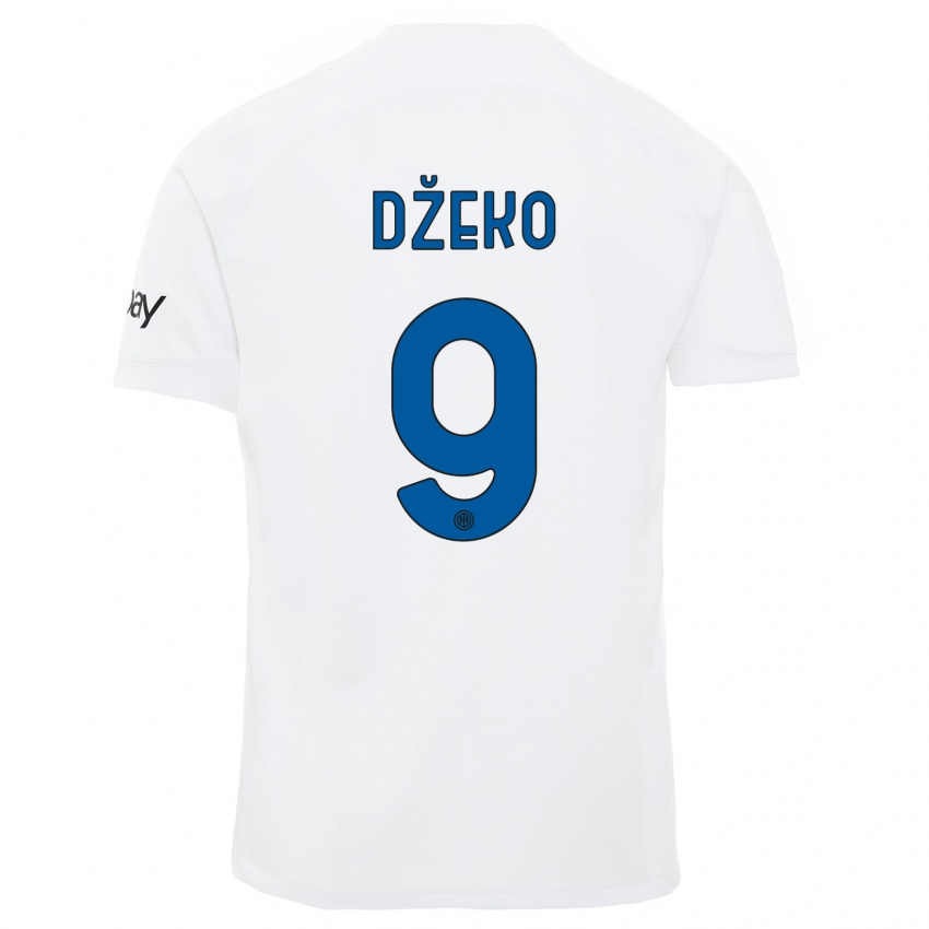 Homem Camisola Edin Dzeko #9 Branco Alternativa 2023/24 Camisa Brasil