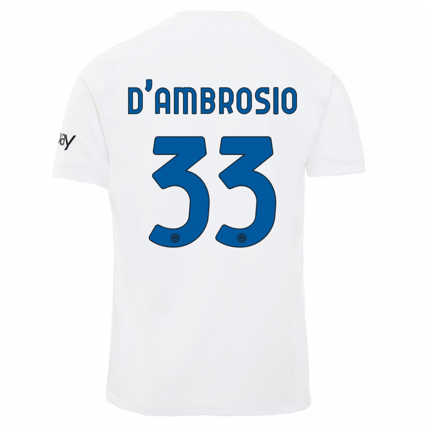 Homem Camisola Danilo D'ambrosio #33 Branco Alternativa 2023/24 Camisa Brasil