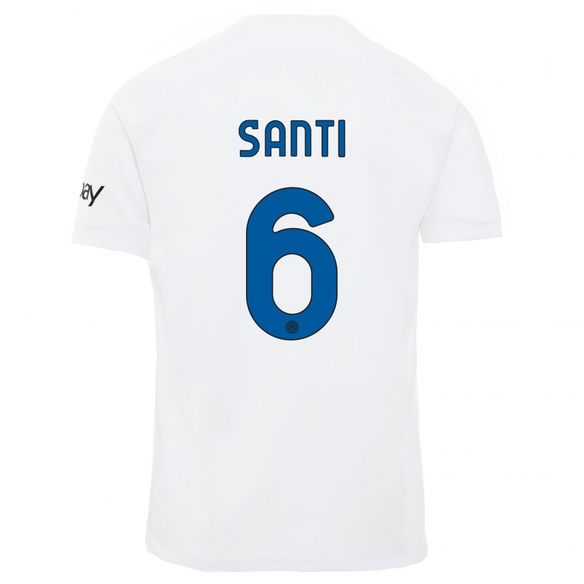 Homem Camisola Irene Santi #6 Branco Alternativa 2023/24 Camisa Brasil