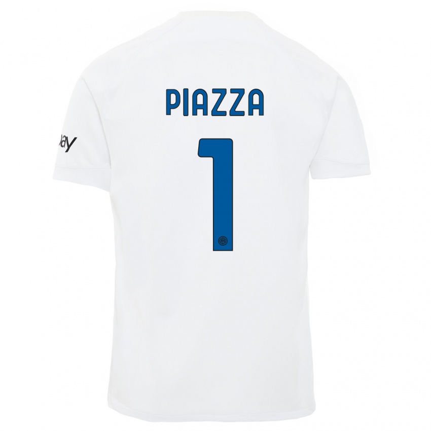 Homem Camisola Alessia Piazza #1 Branco Alternativa 2023/24 Camisa Brasil