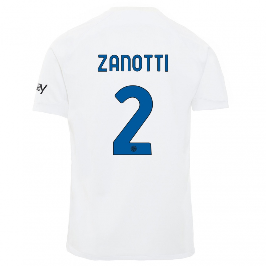 Homem Camisola Mattia Zanotti #2 Branco Alternativa 2023/24 Camisa Brasil