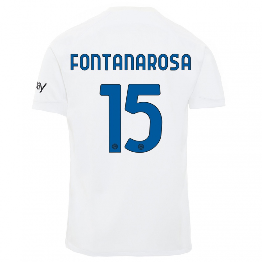 Homem Camisola Alessandro Fontanarosa #15 Branco Alternativa 2023/24 Camisa Brasil