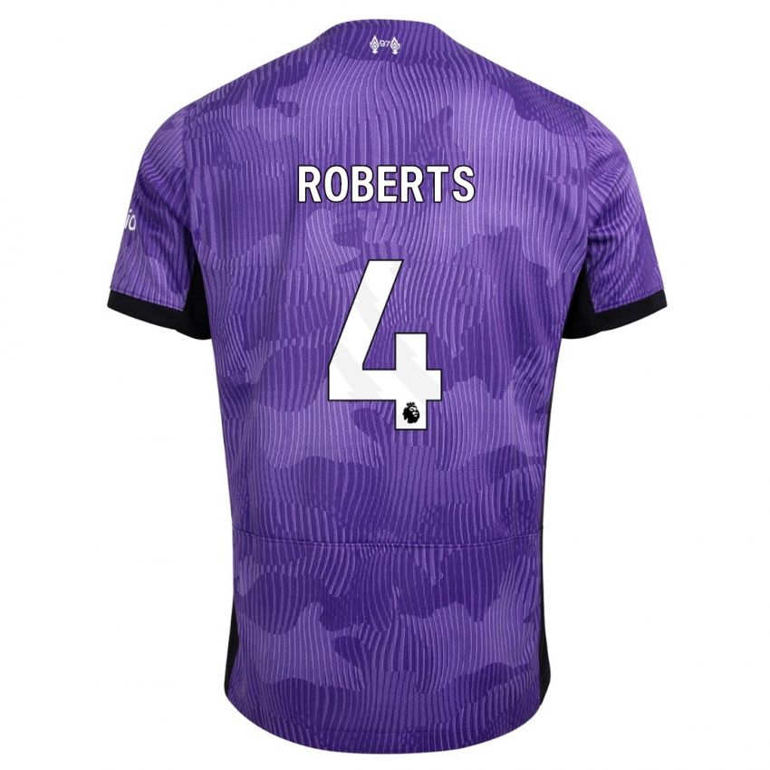 Homem Camisola Rhiannon Roberts #4 Roxo Terceiro 2023/24 Camisa Brasil