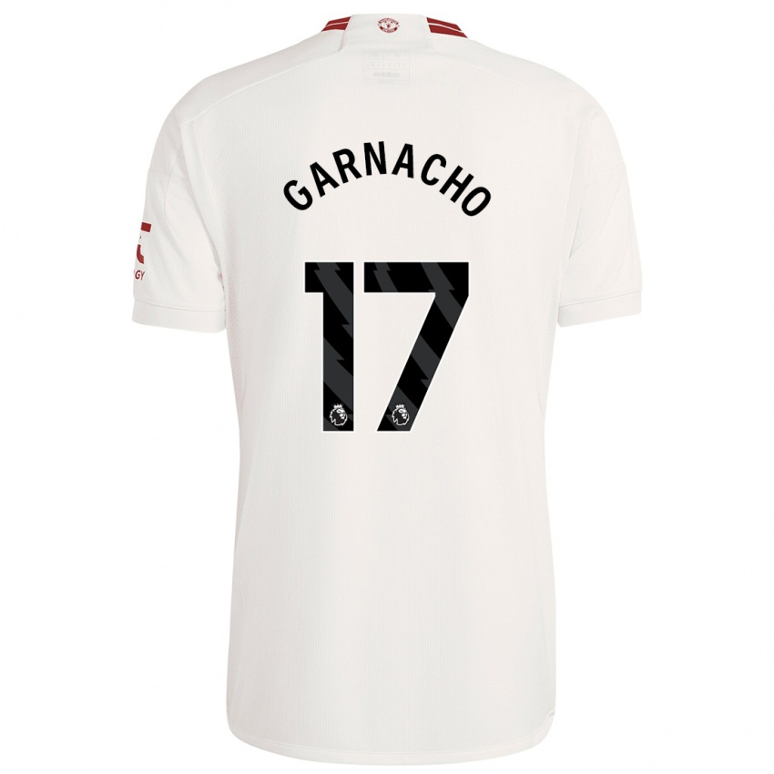 Homem Camisola Alejandro Garnacho #17 Branco Terceiro 2023/24 Camisa Brasil