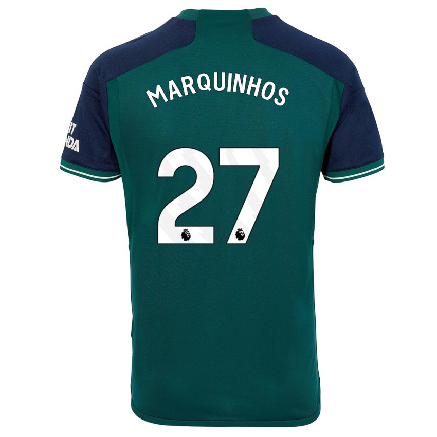 Homem Camisola Marquinhos #27 Verde Terceiro 2023/24 Camisa Brasil