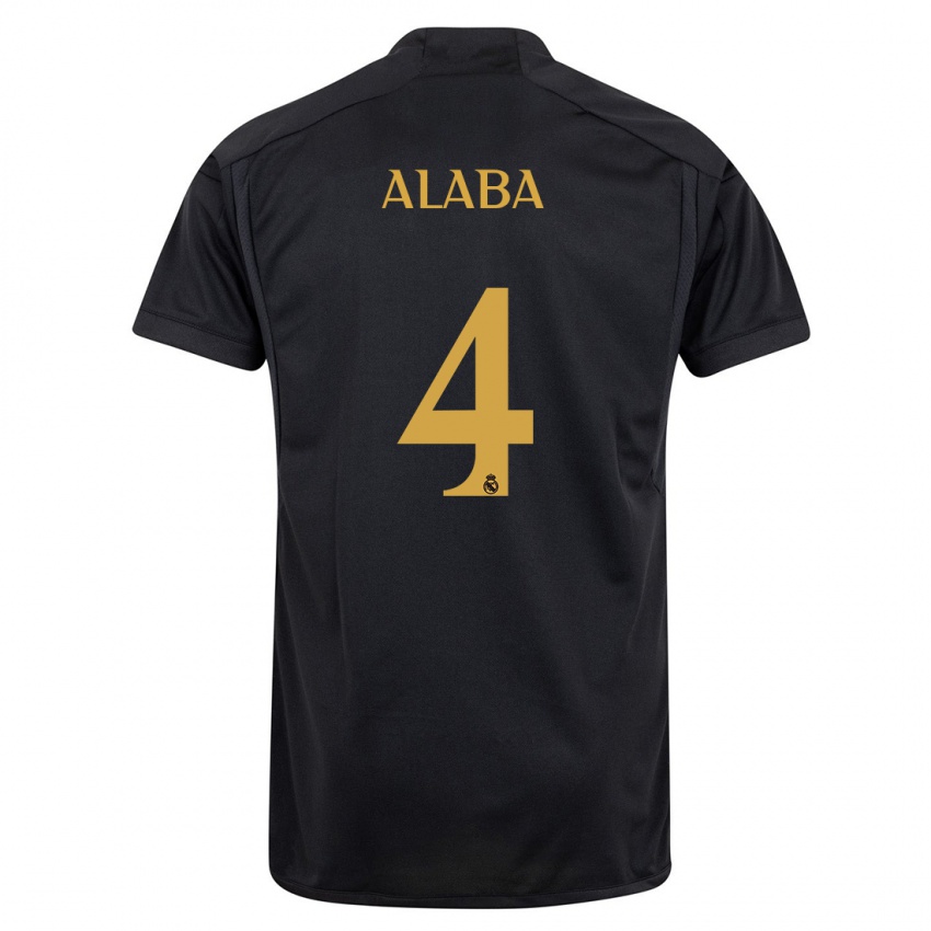 Homem Camisola David Alaba #4 Preto Terceiro 2023/24 Camisa Brasil