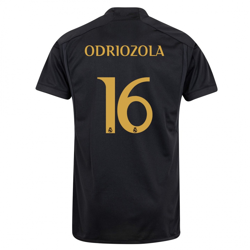 Homem Camisola Alvaro Odriozola #16 Preto Terceiro 2023/24 Camisa Brasil