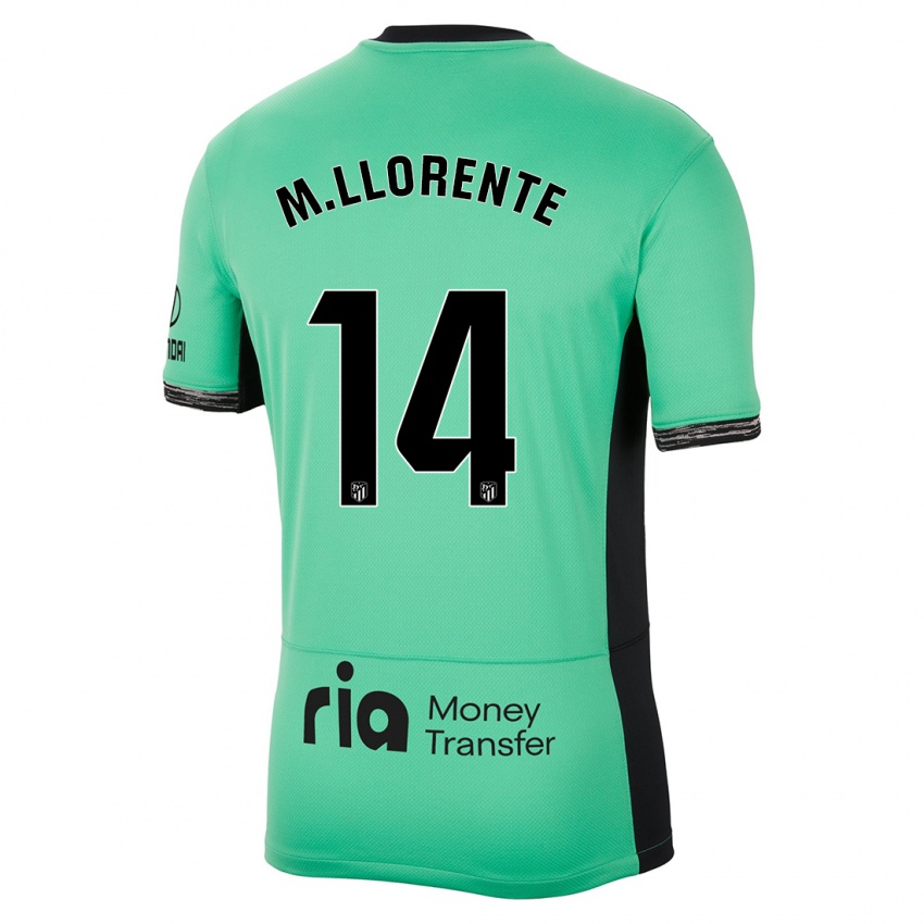 Homem Camisola Marcos Llorente #14 Primavera Verde Terceiro 2023/24 Camisa Brasil