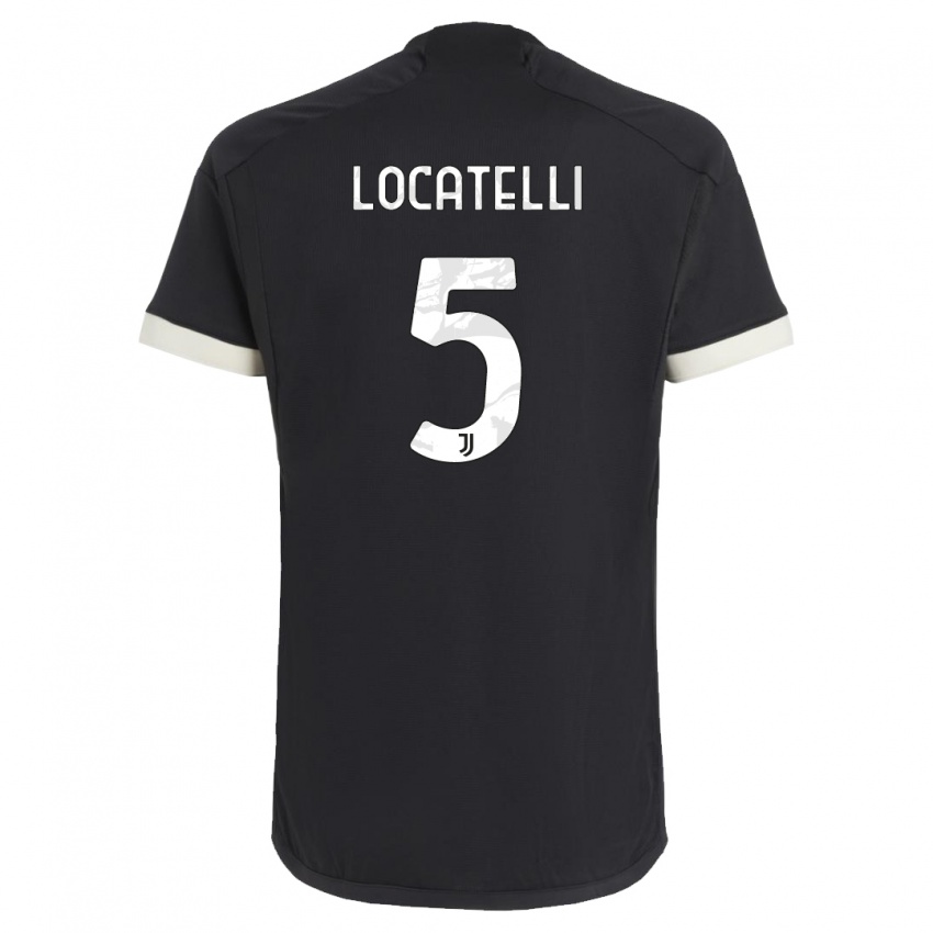 Homem Camisola Manuel Locatelli #5 Preto Terceiro 2023/24 Camisa Brasil