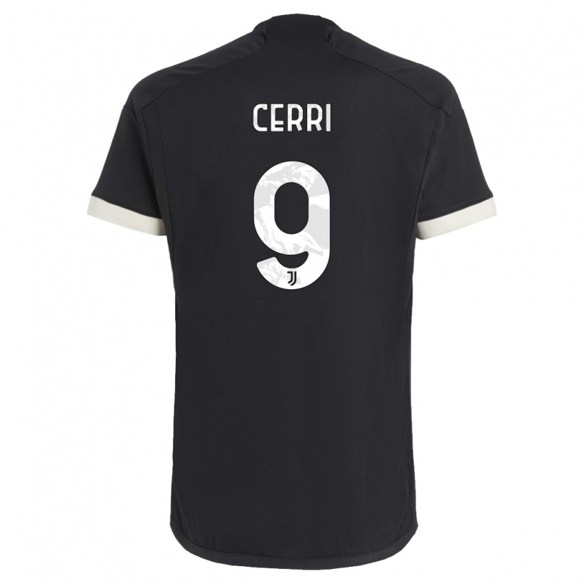 Homem Camisola Leonardo Cerri #9 Preto Terceiro 2023/24 Camisa Brasil