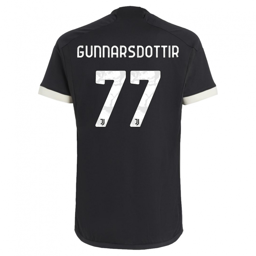 Homem Camisola Sara Bjork Gunnarsdottir #77 Preto Terceiro 2023/24 Camisa Brasil