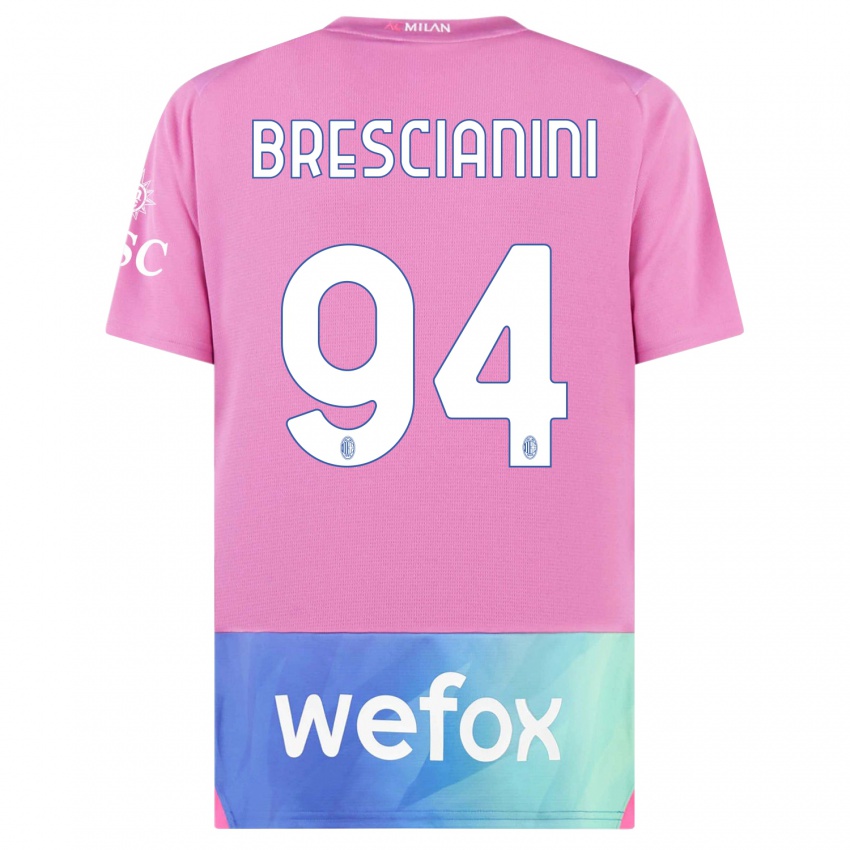 Homem Camisola Marco Brescianini #94 Rosa Roxo Terceiro 2023/24 Camisa Brasil