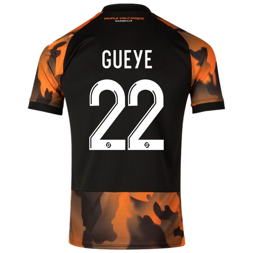 Homem Camisola Pape Gueye #22 Preto Laranja Terceiro 2023/24 Camisa Brasil